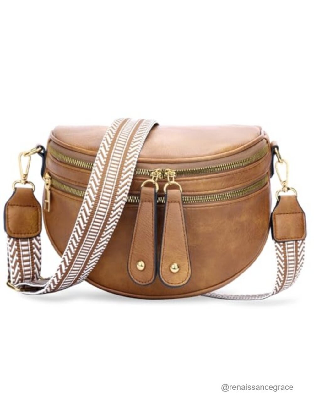 Vegan Leather Crossbody Sling Bag with Adjustable Strap